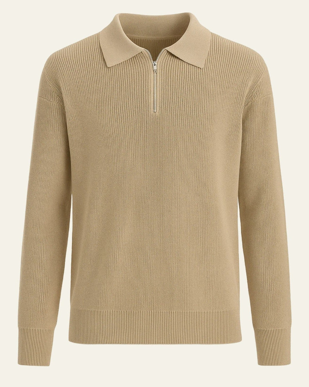Pull en maille pour homme avec coton et fermeture éclair | Modèle chaud pour l’automne