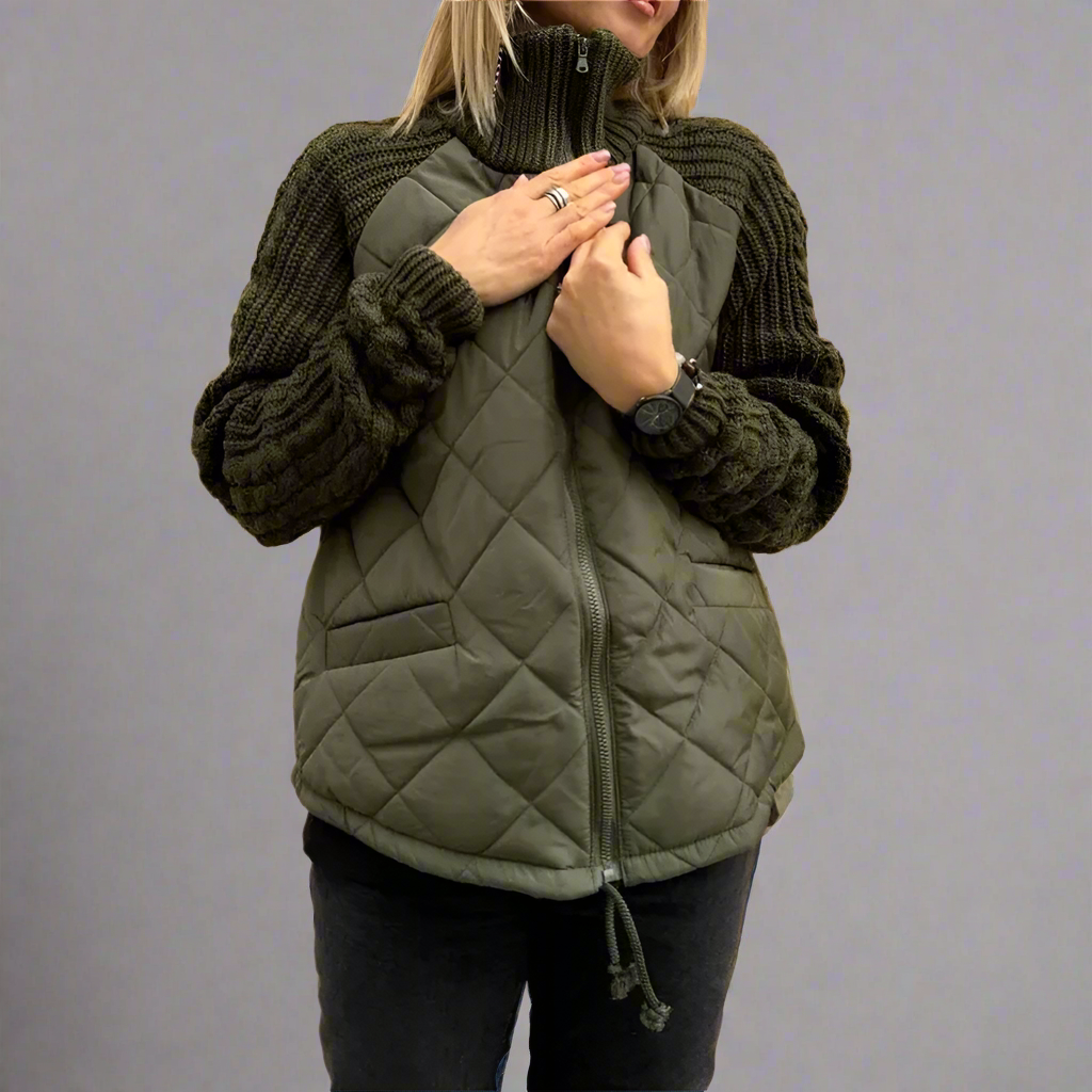 Veste matelassée femme à manches en maille pour l’été, légère et décontractée