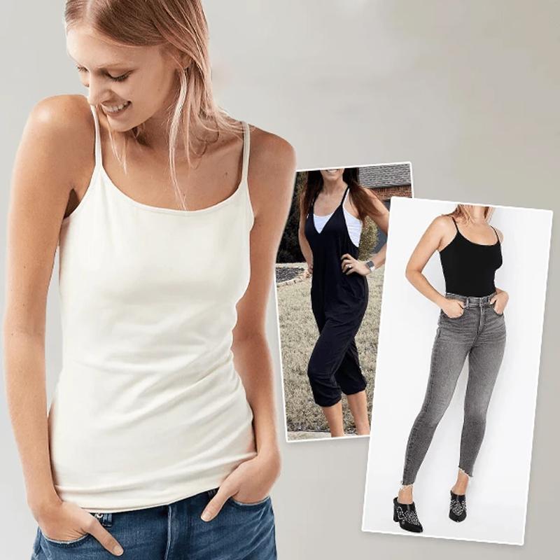 Débardeur femme avec soutien-gorge intégré en coton léger pour l'été respirant