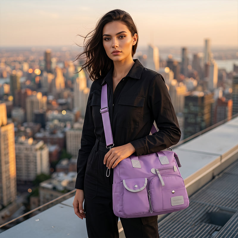 Sac cabas pour femme en nylon, imperméable et spacieux, pour le travail, automne