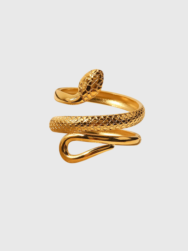 Bague femme réglable en forme de serpent, en acier chirurgical, style automnal