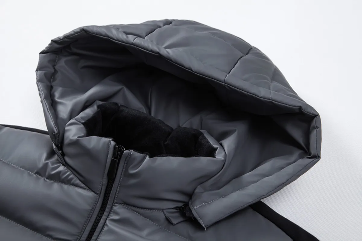 Veste hybride matelassée pour femme pour l’automne, veste de mi-saison à capuche pour les journées fraîches
