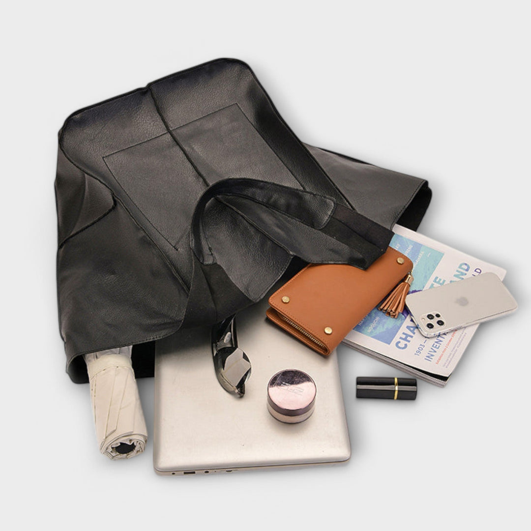 Spacious leather weekend travel bag for women, autumn collection
