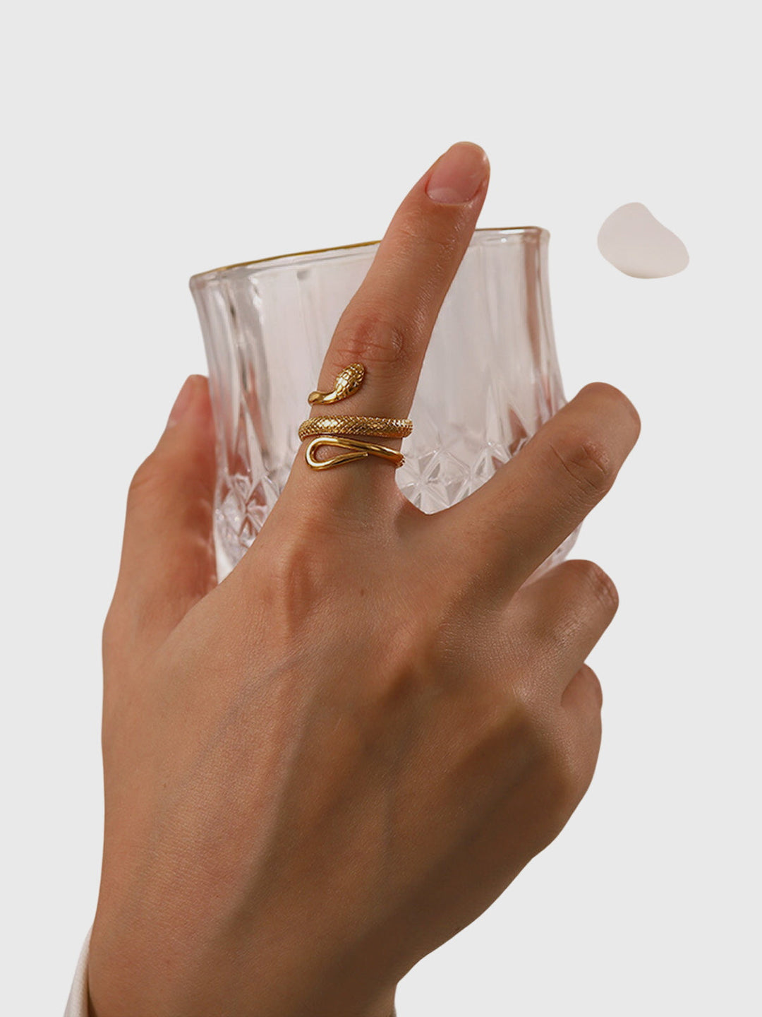Bague femme réglable en forme de serpent, en acier chirurgical, style automnal