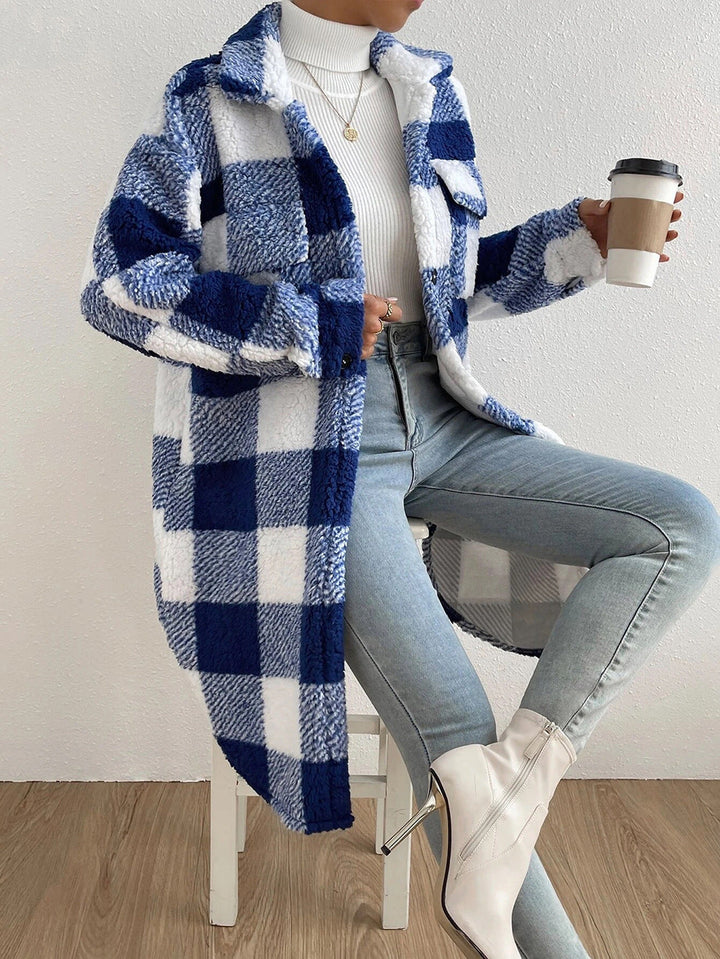 Céline™️ - Soft Plaid Wool Coat