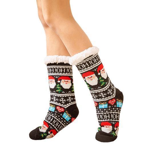 Chaussettes chaudes d'hiver antidérapantes en polaire pour garder les pieds au chaud