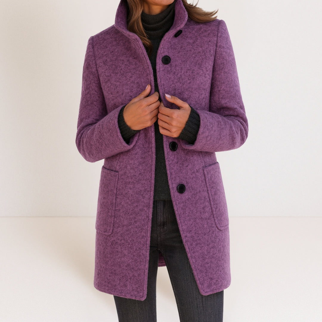 Manteau pour femme en mélange de laine pour l'automne, élégant et chaud, coupe classique