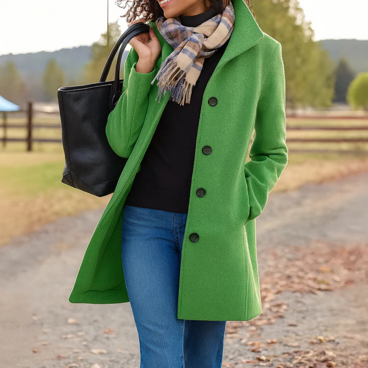 Manteau féminin en mélange de laine pour l'automne, élégant, coupe classique, pour les jours froids
