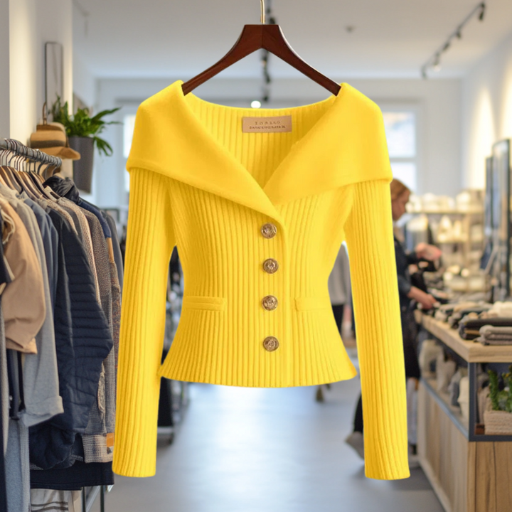 Veste femme en maille de laine, élégante et courte, pour l’automne