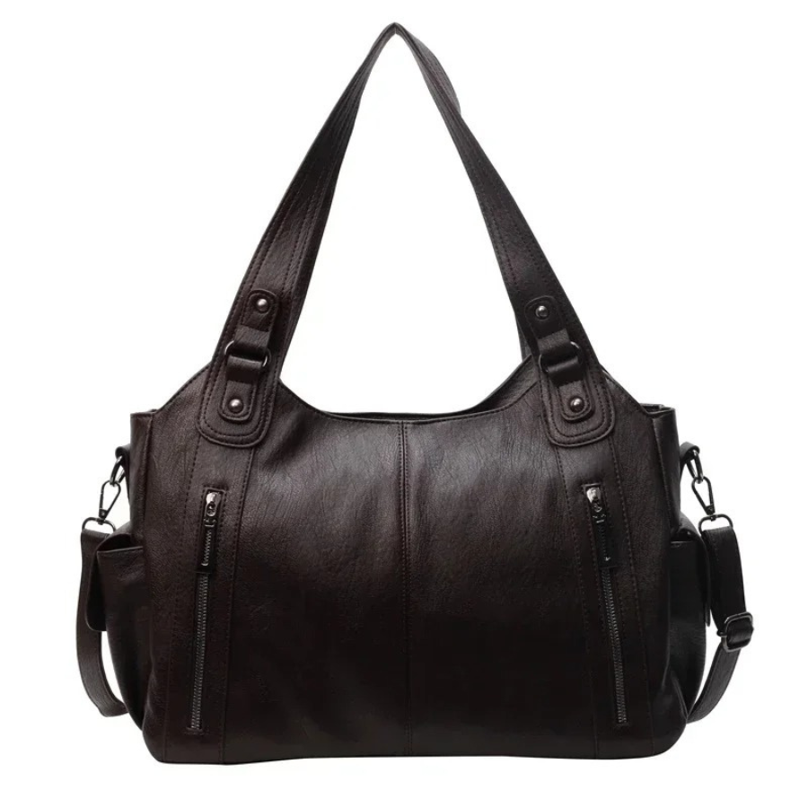 Sac bandoulière femme en cuir, spacieux, style automnal et urbain