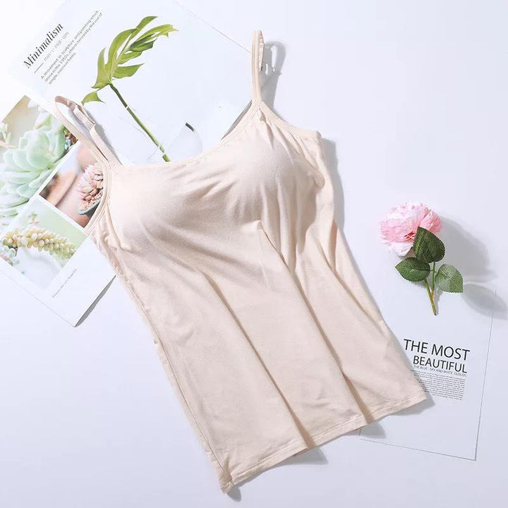 Débardeur femme avec soutien-gorge intégré en coton léger pour l'été respirant