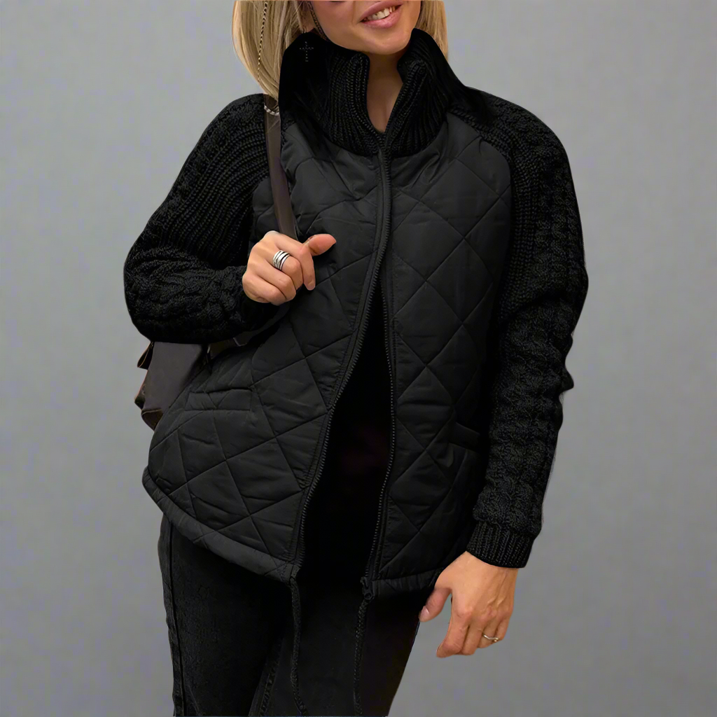 Veste matelassée femme à manches en maille pour l’été, légère et décontractée