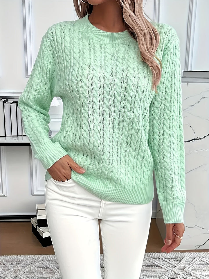 Pull en maille torsadée femme chaud en acrylique pour rester au chaud en hiver