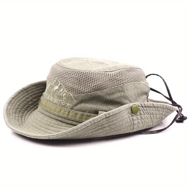 Chapeau de soleil en coton à large bord, cordon réglable, été 2026