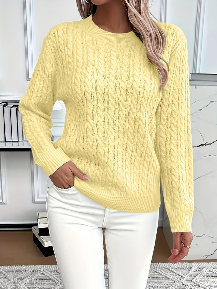 Pull en maille torsadée femme chaud en acrylique pour rester au chaud en hiver