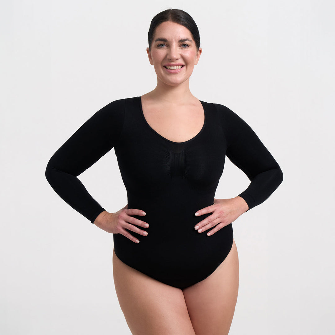 Body gainant en coton à manches longues sans coutures pour femme pour l'automne et l'hiver