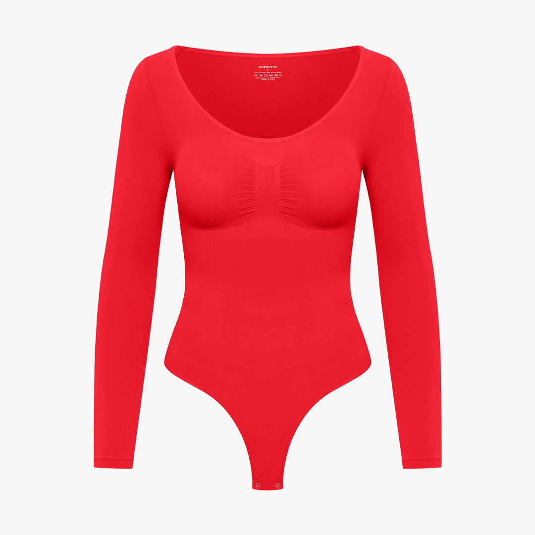 Body gainant en coton à manches longues sans coutures pour femme pour l'automne et l'hiver