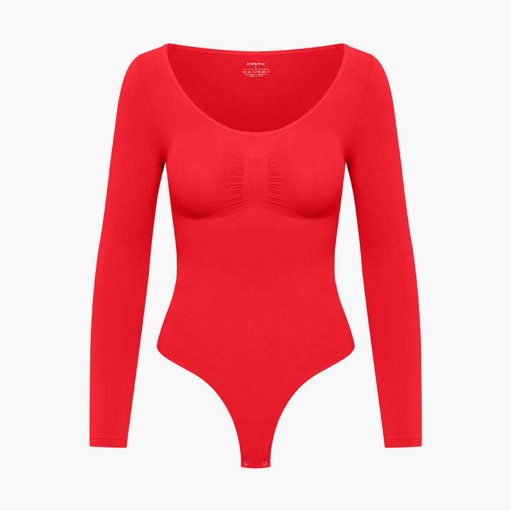 Body gainant en coton à manches longues sans coutures pour femme pour l'automne et l'hiver