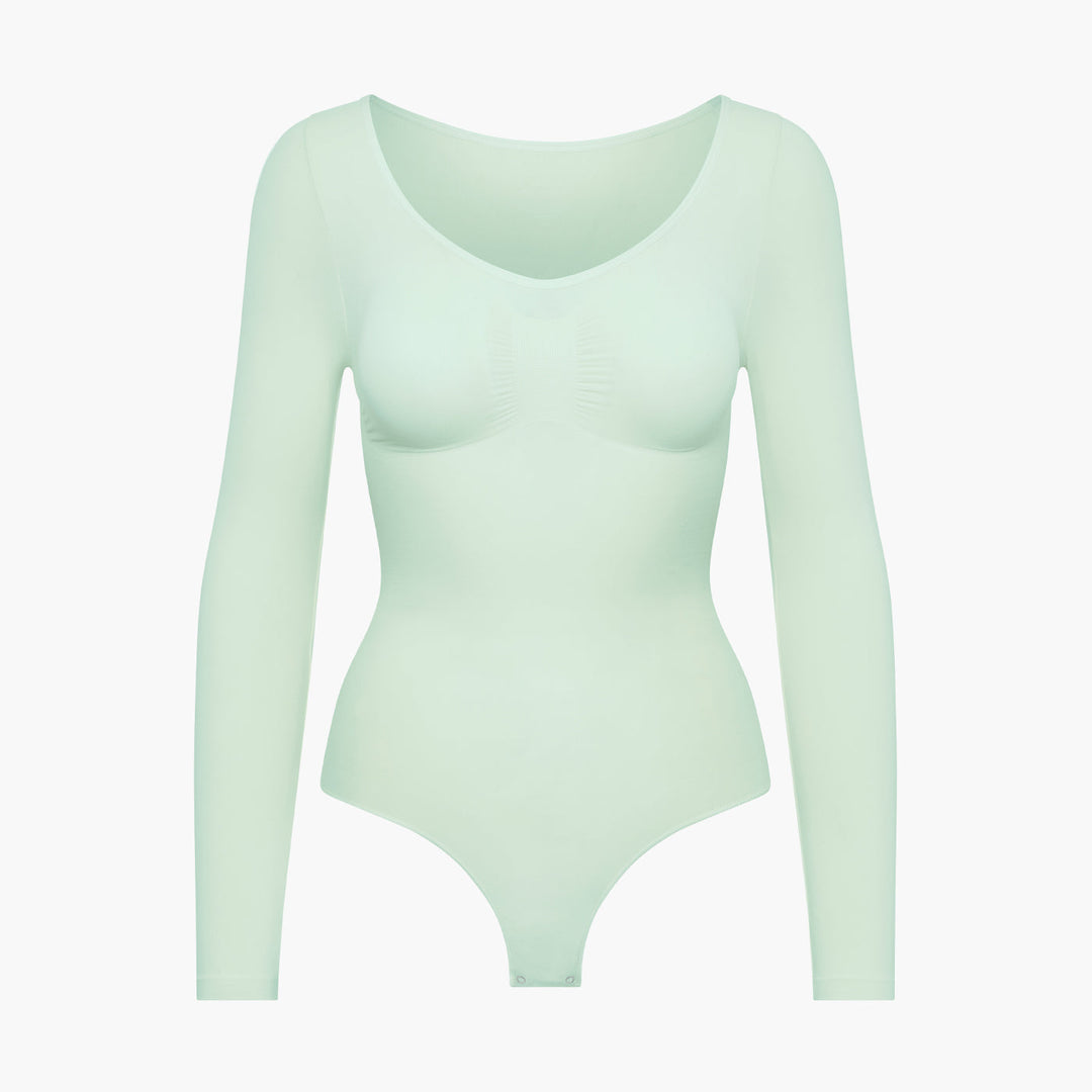 Body gainant en coton à manches longues sans coutures pour femme pour l'automne et l'hiver