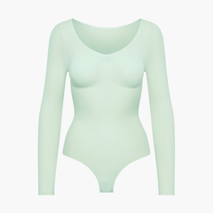 Body gainant en coton à manches longues sans coutures pour femme pour l'automne et l'hiver