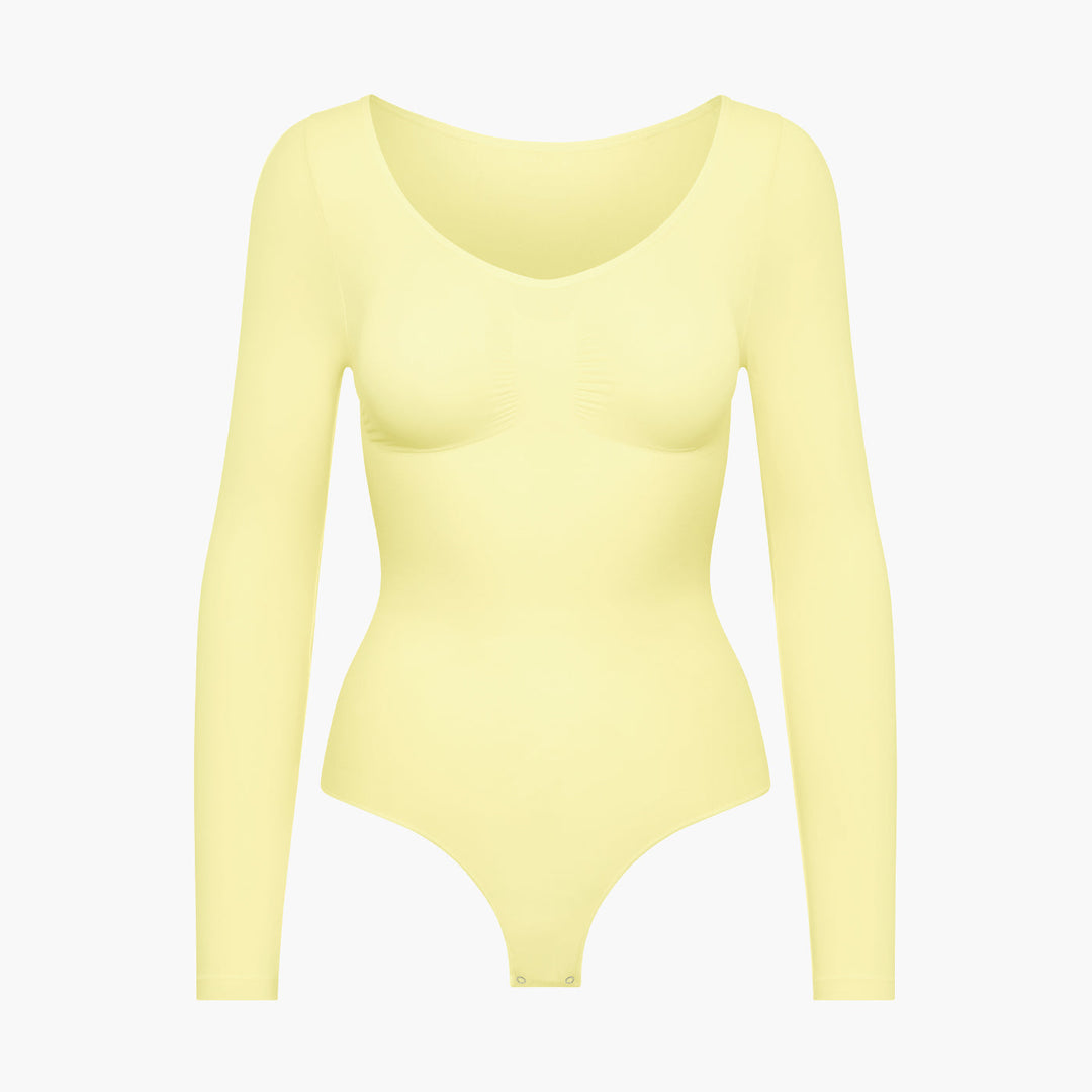 Body gainant en coton à manches longues sans coutures pour femme pour l'automne et l'hiver