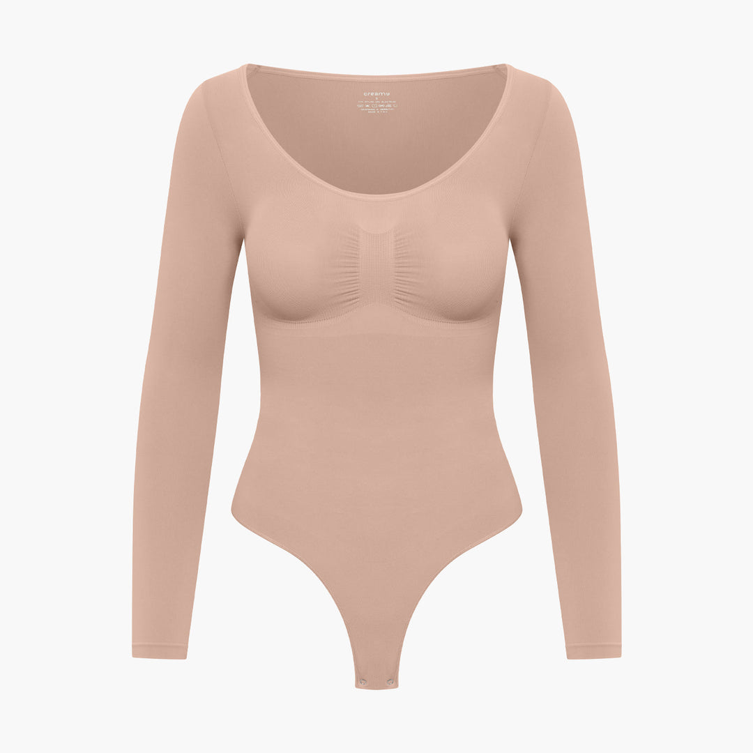 Body gainant en coton à manches longues sans coutures pour femme pour l'automne et l'hiver