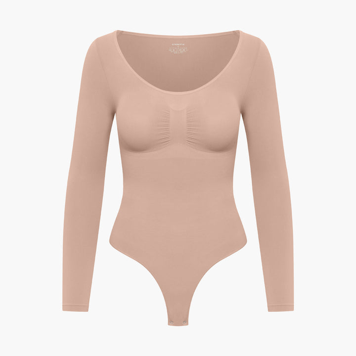 Body gainant en coton à manches longues sans coutures pour femme pour l'automne et l'hiver