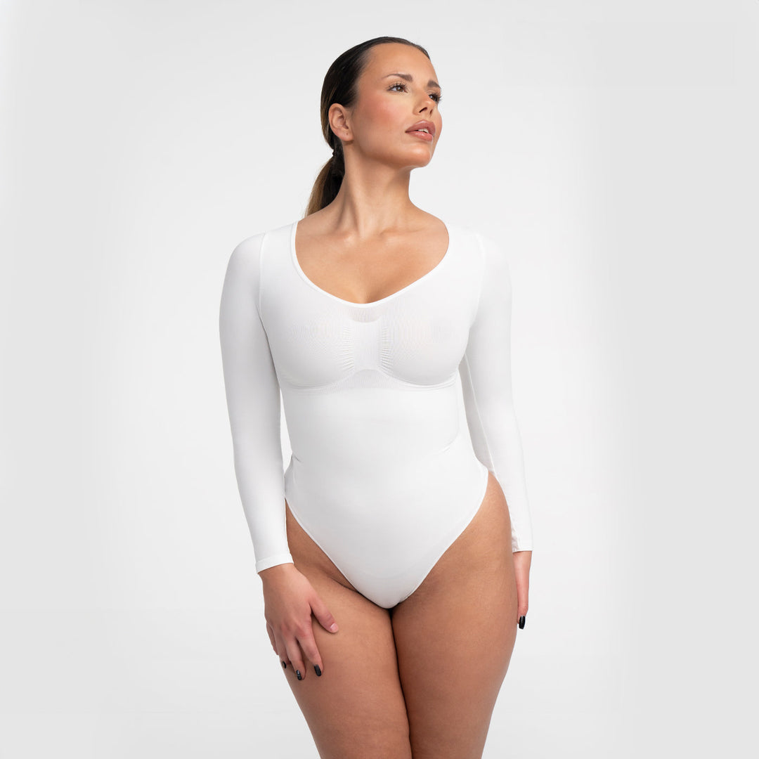 Body gainant en coton à manches longues sans coutures pour femme pour l'automne et l'hiver