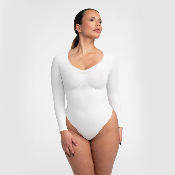Body gainant en coton à manches longues sans coutures pour femme pour l'automne et l'hiver