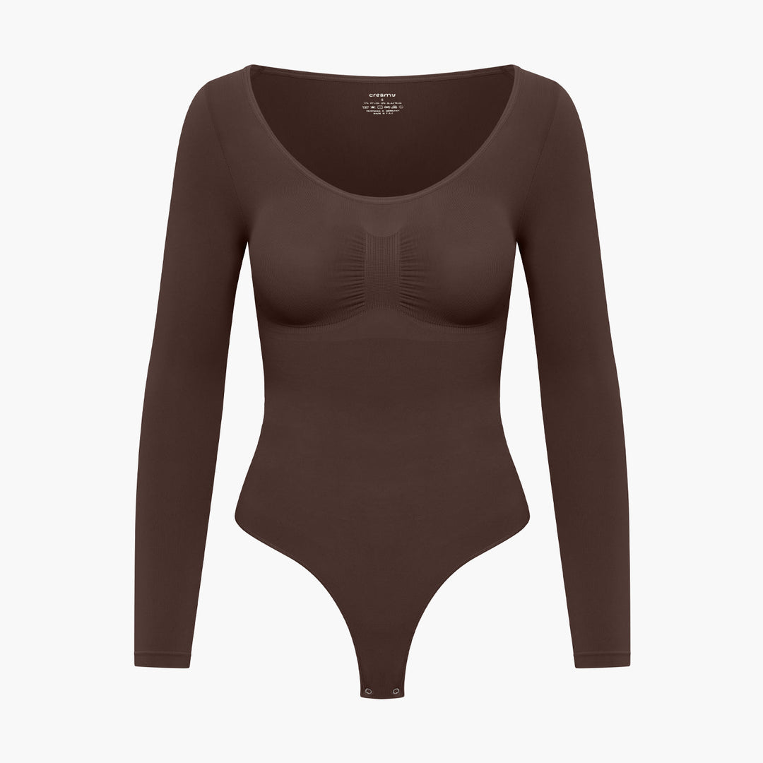 Body gainant en coton à manches longues sans coutures pour femme pour l'automne et l'hiver