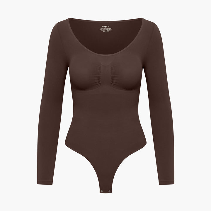 Body gainant en coton à manches longues sans coutures pour femme pour l'automne et l'hiver