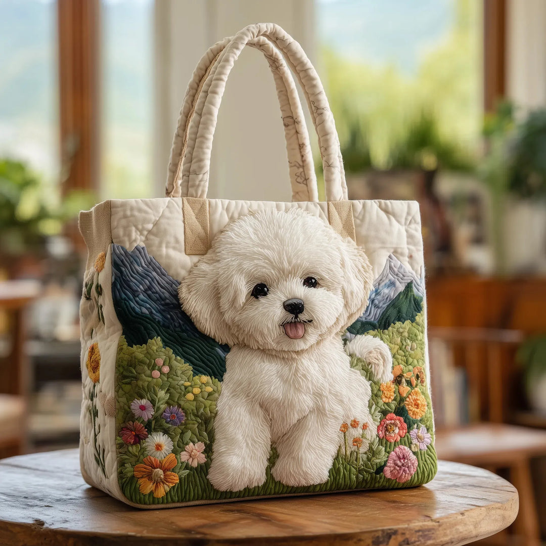 Bolso tote de mujer acolchado de tela para el otoño