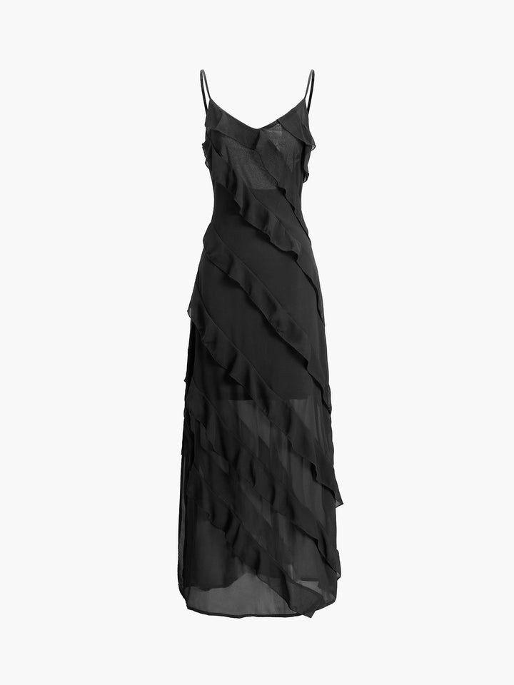 Céline™ - Elegant Cotton Dress with Ruffles