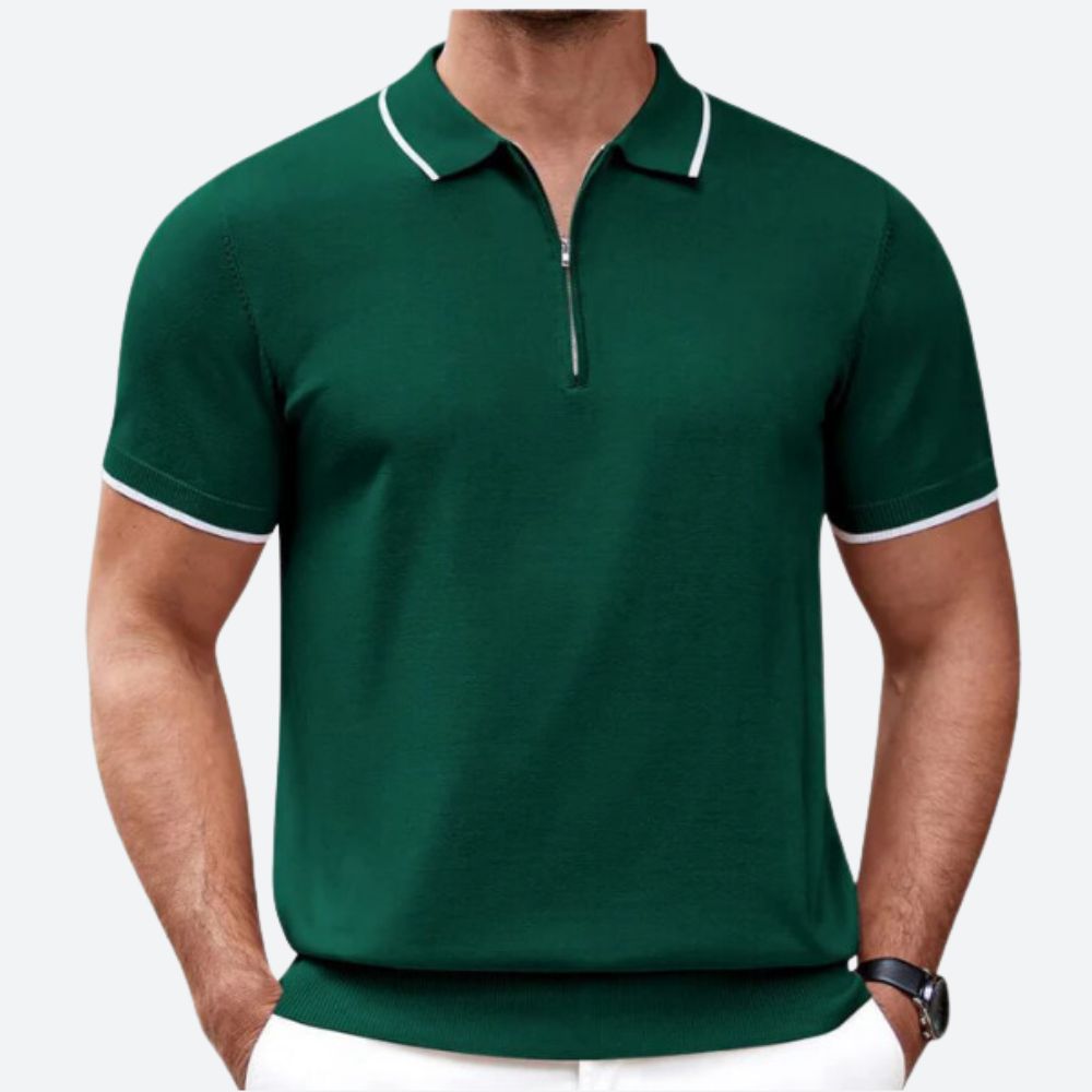 Polo con zip elegante da uomo - Bass