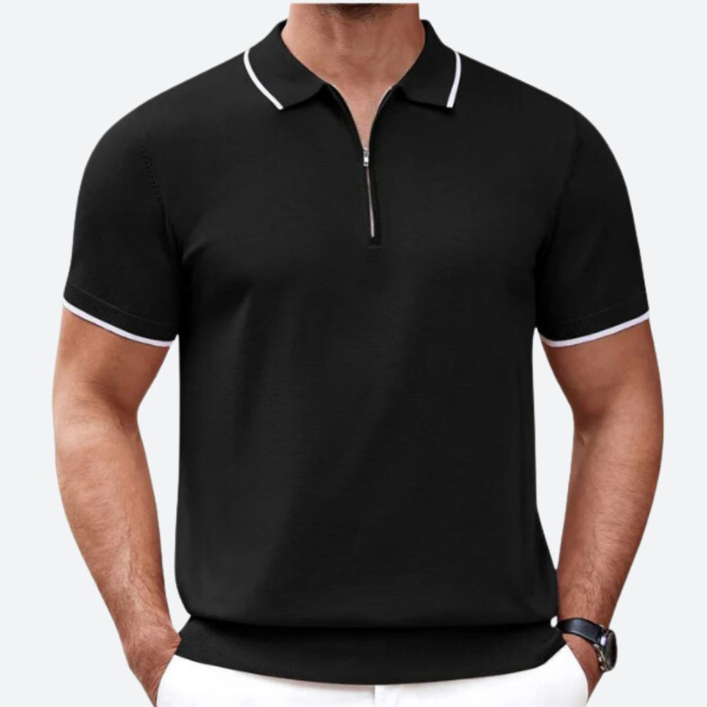 Polo con zip elegante da uomo - Bass
