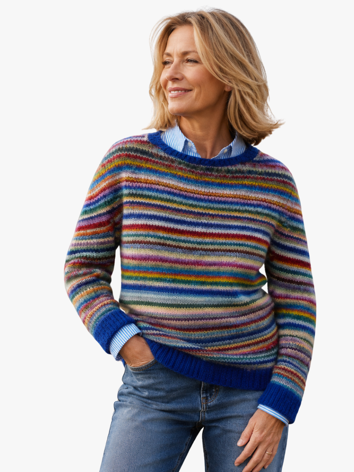 Pull féminin en maille nordique pour l'automne, coupe chaude pour des tenues quotidiennes