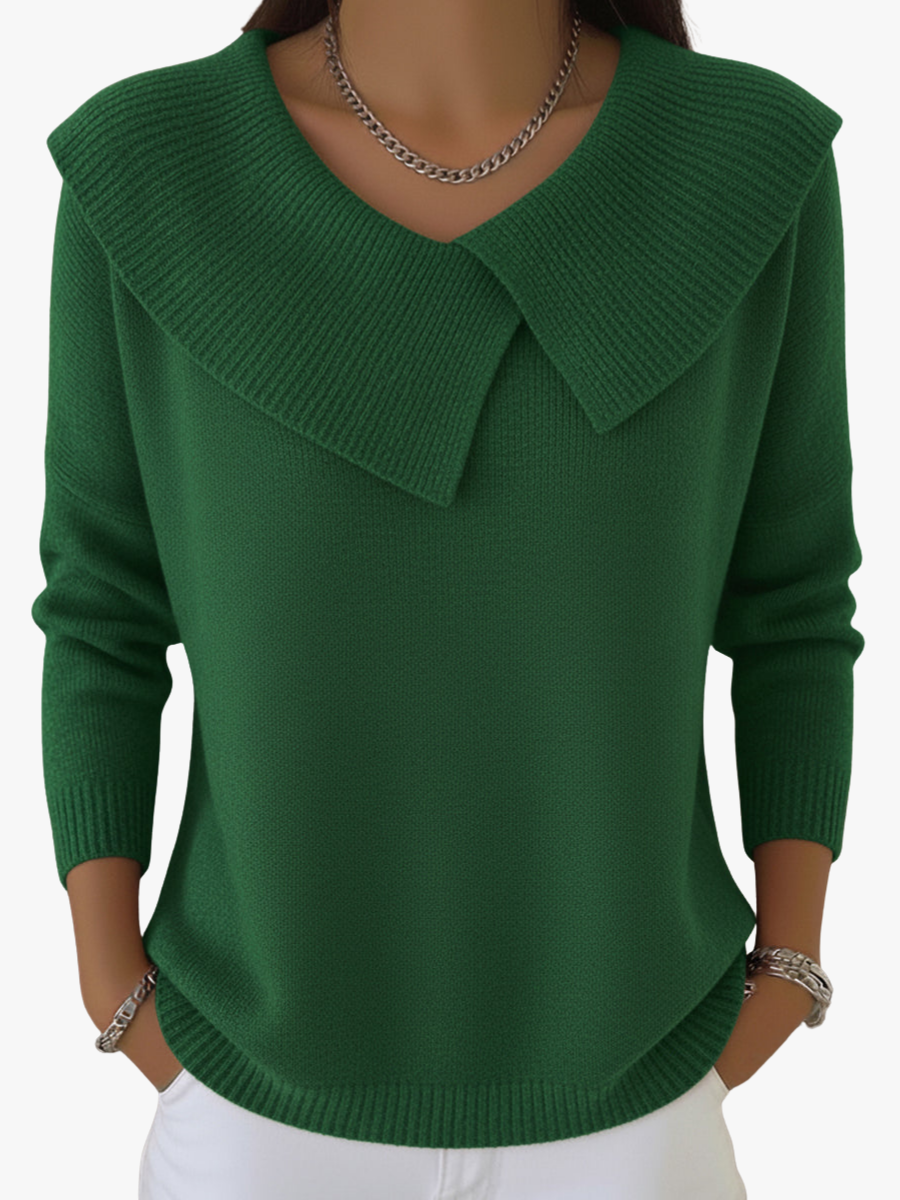 Pull femme en maille à col rond pour l'automne, pour des tenues quotidiennes