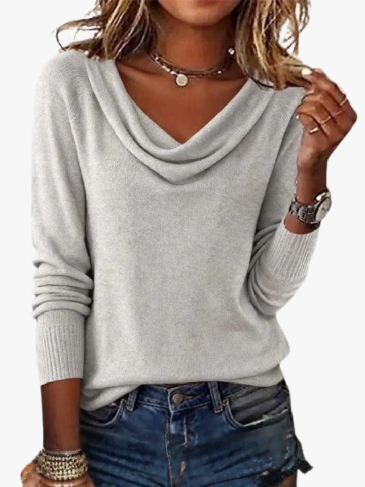 Pull pour femme en maille à col large pour l'automne, à porter au quotidien