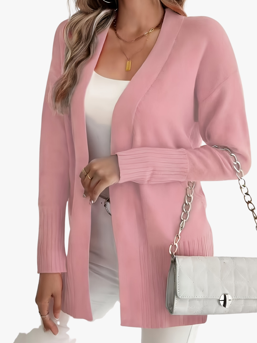 Gilet long pour femme, élégant pour l'automne, couche légère pour des tenues quotidiennes