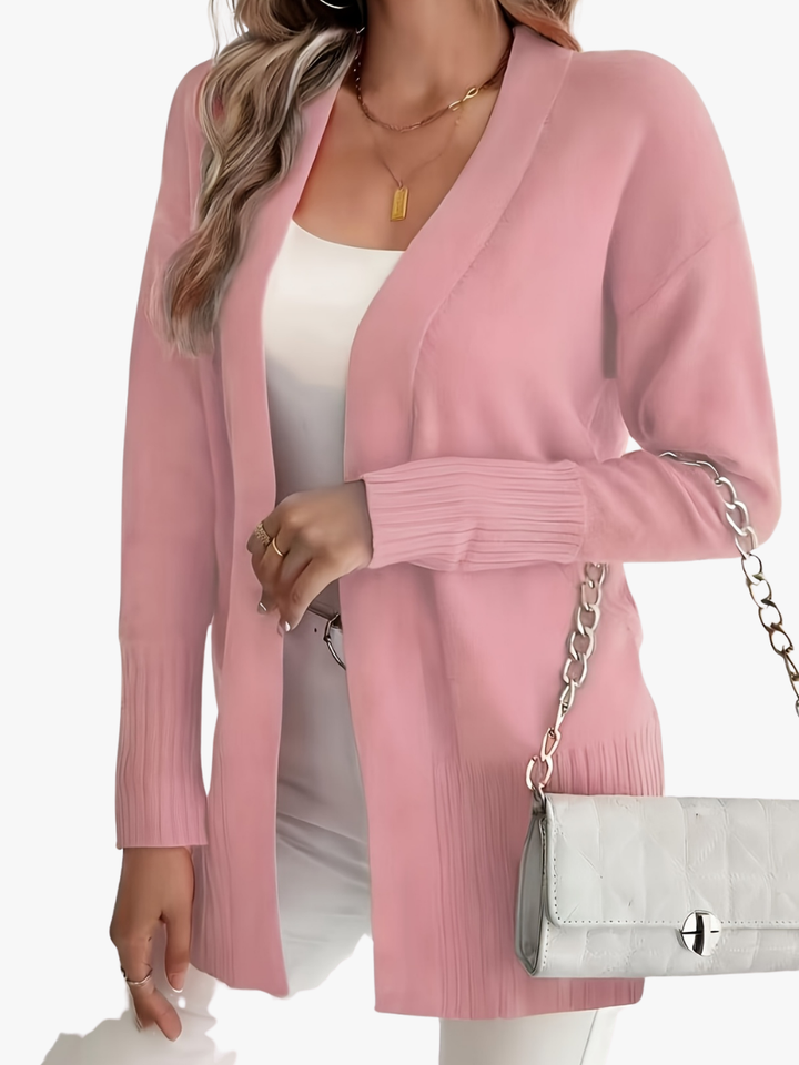 Gilet long pour femme, élégant pour l'automne, couche légère pour des tenues quotidiennes
