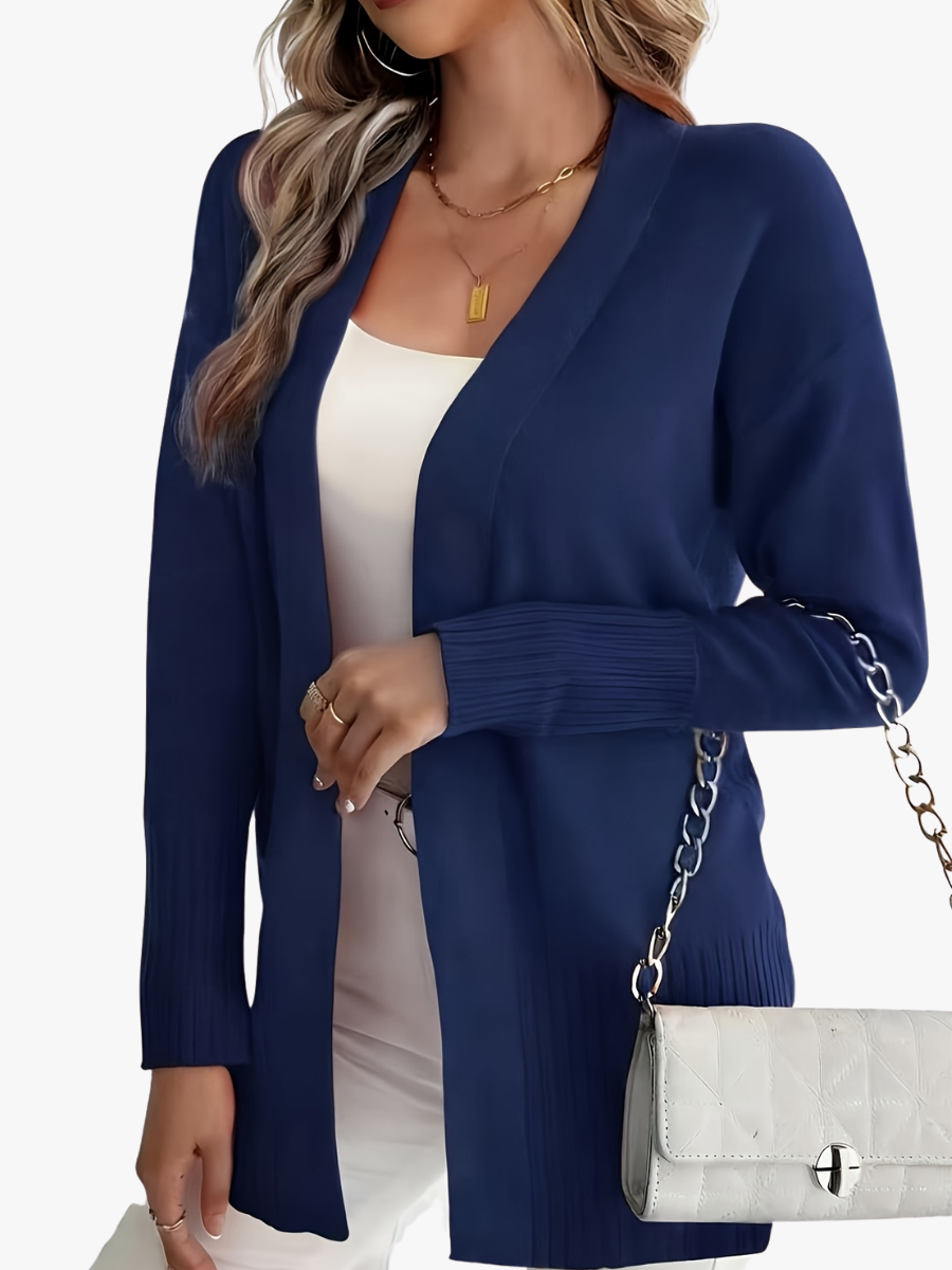 Gilet long pour femme, élégant pour l'automne, couche légère pour des tenues quotidiennes