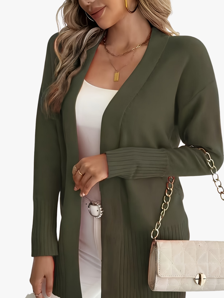 Gilet long pour femme, élégant pour l'automne, couche légère pour des tenues quotidiennes