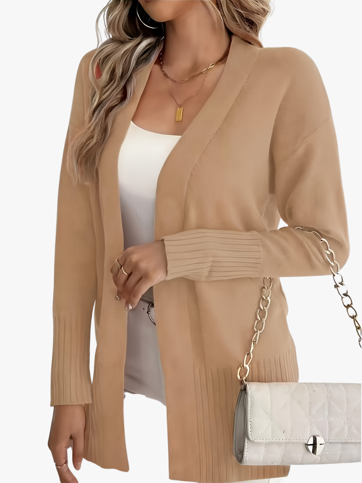 Gilet long pour femme, élégant pour l'automne, couche légère pour des tenues quotidiennes