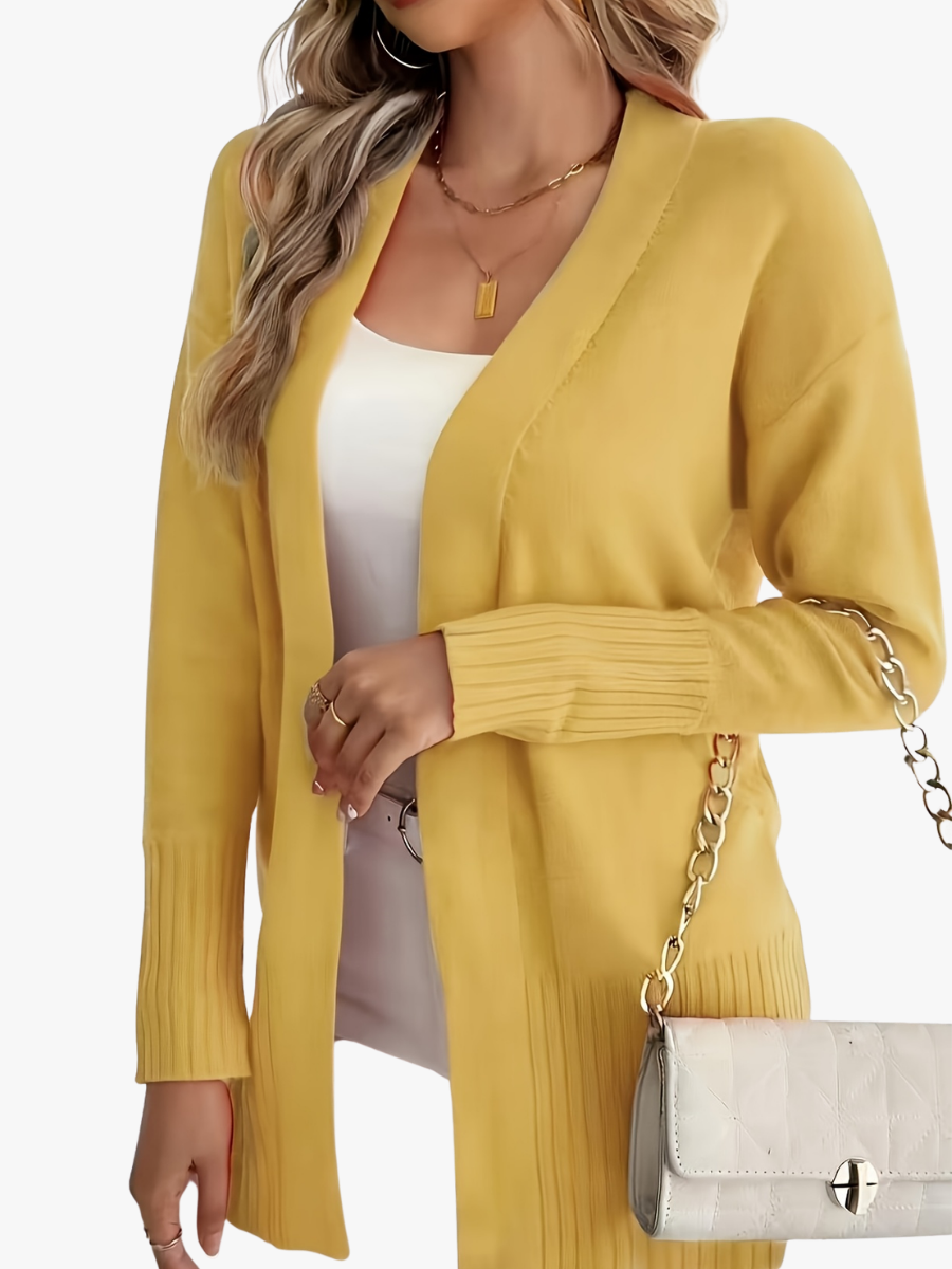 Gilet long pour femme, élégant pour l'automne, couche légère pour des tenues quotidiennes