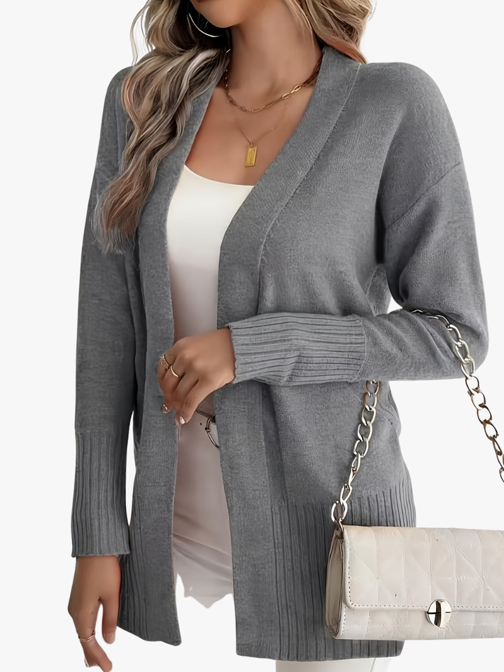 Gilet long pour femme, élégant pour l'automne, couche légère pour des tenues quotidiennes
