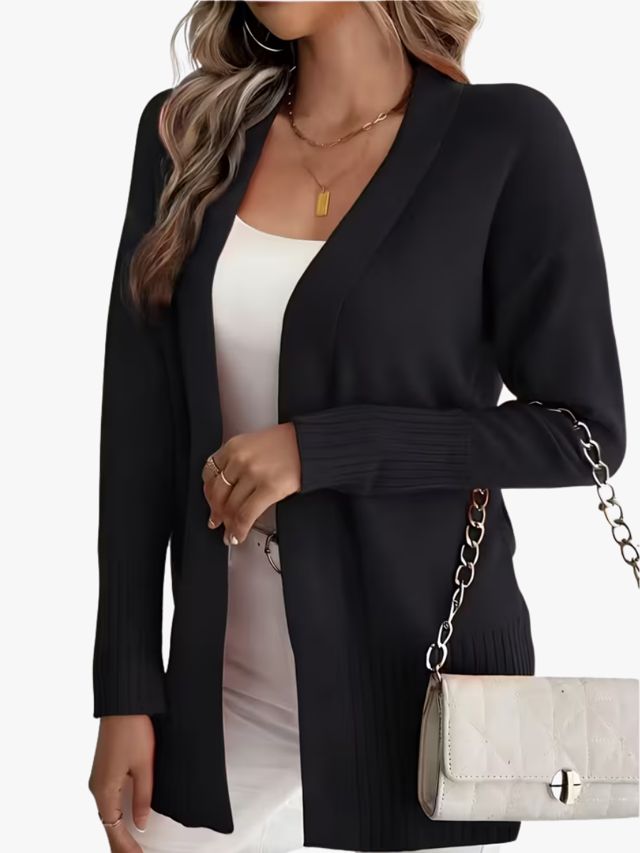 Gilet long pour femme, élégant pour l'automne, couche légère pour des tenues quotidiennes
