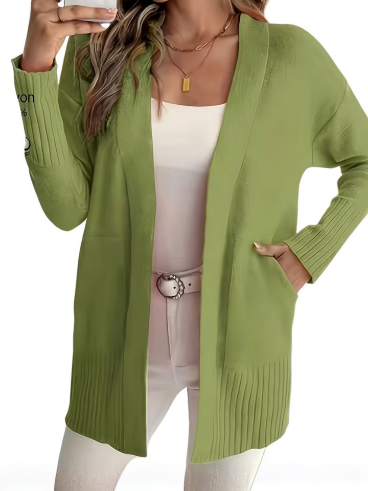 Gilet long pour femme, élégant pour l'automne, couche légère pour des tenues quotidiennes