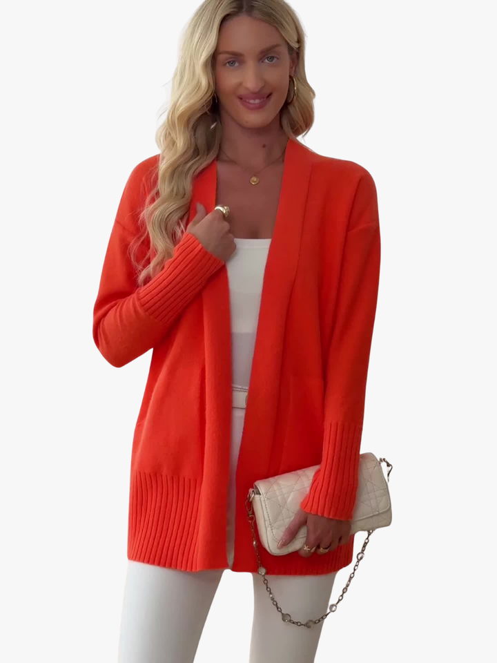 Gilet long pour femme, élégant pour l'automne, couche légère pour des tenues quotidiennes