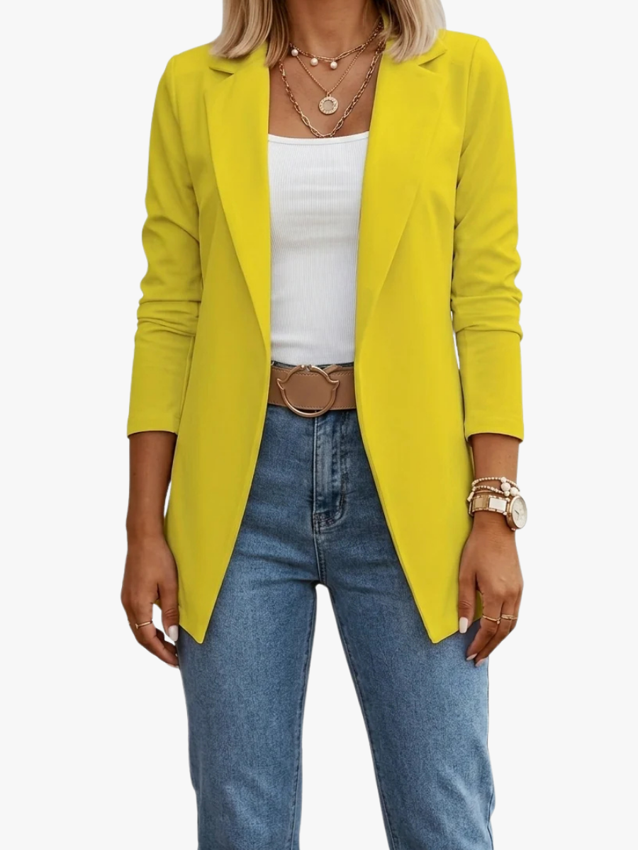 Blazer femme élégant à coupe drapée pour l'automne, pour des tenues décontractées