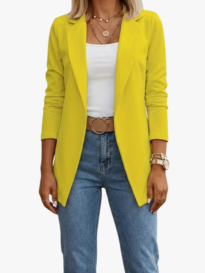Blazer femme élégant à coupe drapée pour l'automne, pour des tenues décontractées